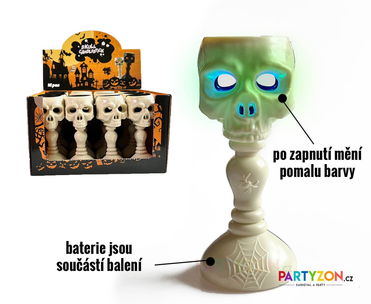 výzdoba na halloween pohar lebka copy